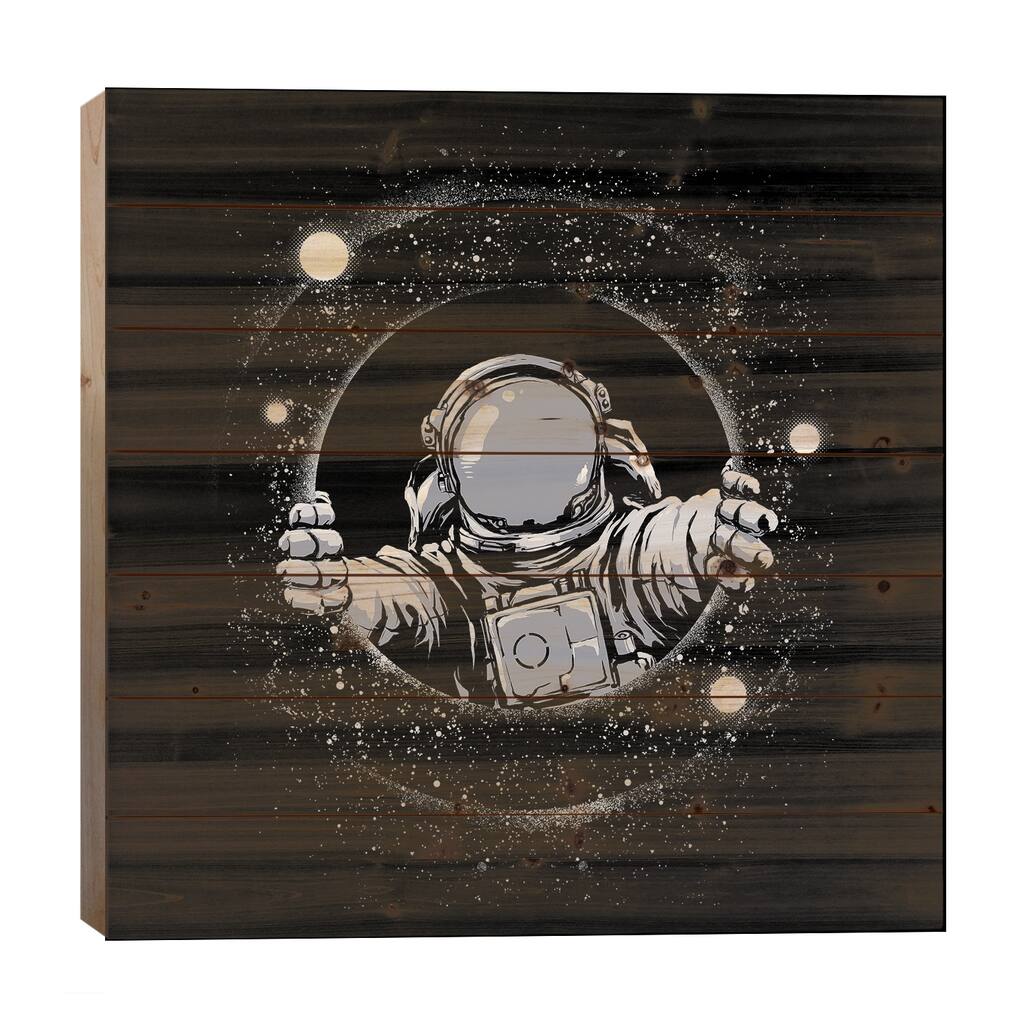 Black Hole Print On Wood by Digital Carbine - Multi-Color
