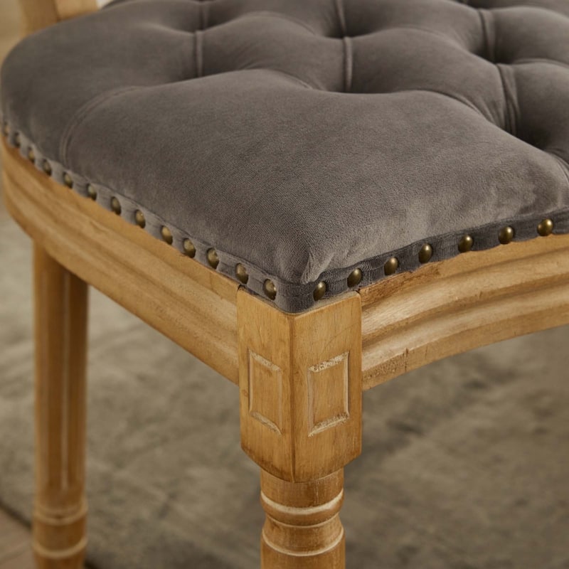 Solid Wood Frame Velvet Dining Chair with Nailhead Trim,Set of 2