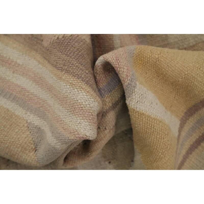 Hand Woven Oriental 100% Wool Carpet Southwestern Tribal Multi-Colored Kilim Area Rug - 8' 11'' X 5' 10''