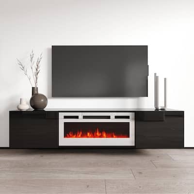 Cali WH-EF Wall Mounted Electric Fireplace Modern 72" TV Stand