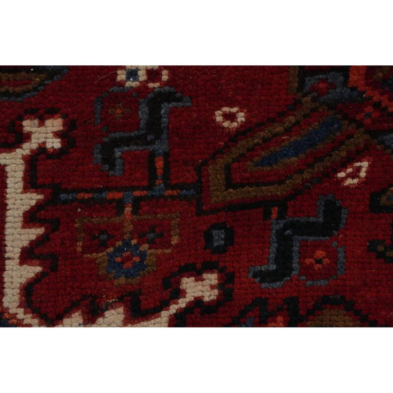 Hand Knotted Oriental 100% Wool Carpet Traditional Medallion Red Heriz Area Rug - 12' 10'' X 9' 11''
