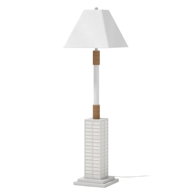 Lux Lighting 63'' Coastal White Shutter Floor Lamp - 3 Way Switch