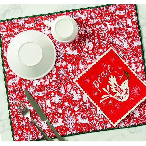 Shop Dii Christmas Dish Drying Mat Set Of 2 Overstock 31796744