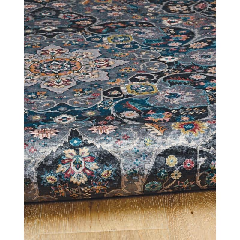 Halogen Veroni Grey/Teal Area Rug - 2'2" X 3'2"