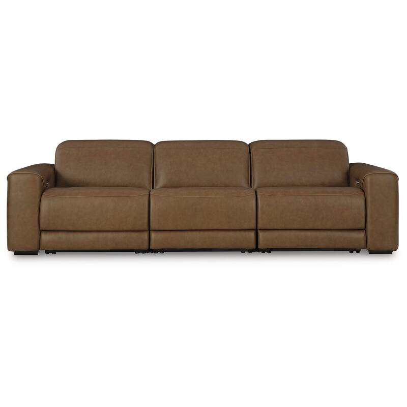 Signature Design by Ashley Rally-Up Brown 3-Piece Power Reclining Sectional Sofa - 116" W x 40" D x 34" H