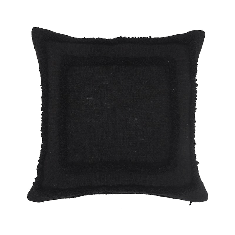 Sevita Modern Tufted Solid Black Throw Pillow