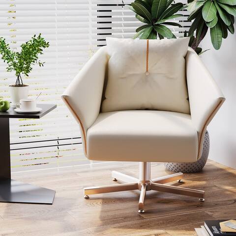 Accent Chair Swivel Accent Chairs for Living Room Upholstered Swivel Chairs Desk Chair Arm Chair with Metal Legs Beige