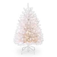 7ft Snow Flocked Christmas Tree with White Realistic Tips Unlit