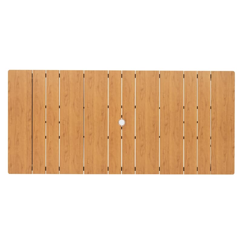 Outdoor Patio Aluminum Dining Table Rectangle with Umbrella Hole