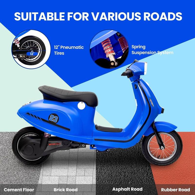 24V Electric Ride on Motorcycle Toy for Big Kids for Kids 8-12 Best Gift
