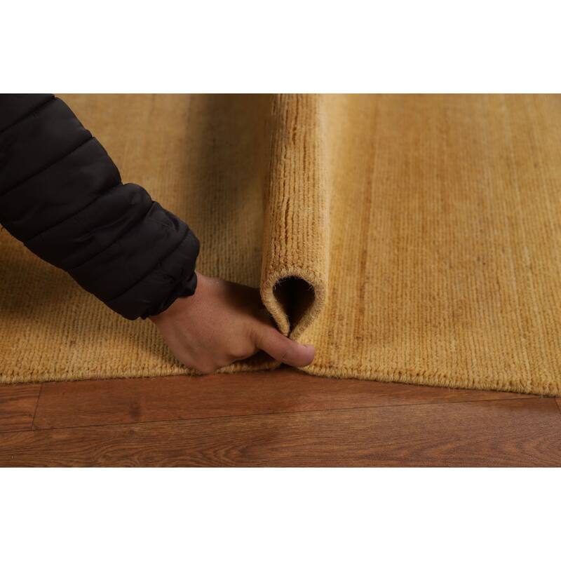 Yellow Gabbeh Modern Area Rug Handmade Wool Carpet - 6'7"x 9'2"