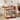 Rattan Home Bar Unit, Farmhouse 4-Tier Bar Table with 4 Stemware Racks
