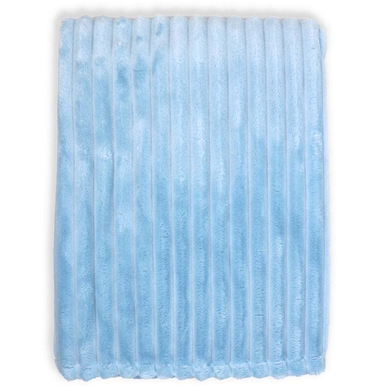 Stripe Plush Baby Blanket - N/A - Blue