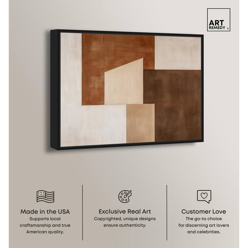 Cream and Brown Panels I Canvas by Art Remedy
