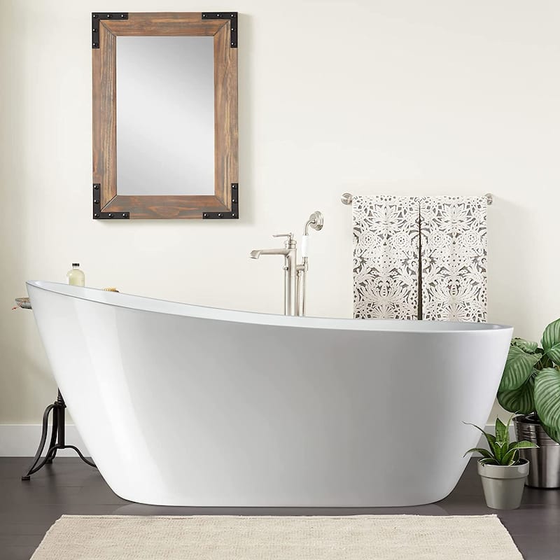 Vanity Art 55" X 28" White Acrylic Freestanding Bathtub