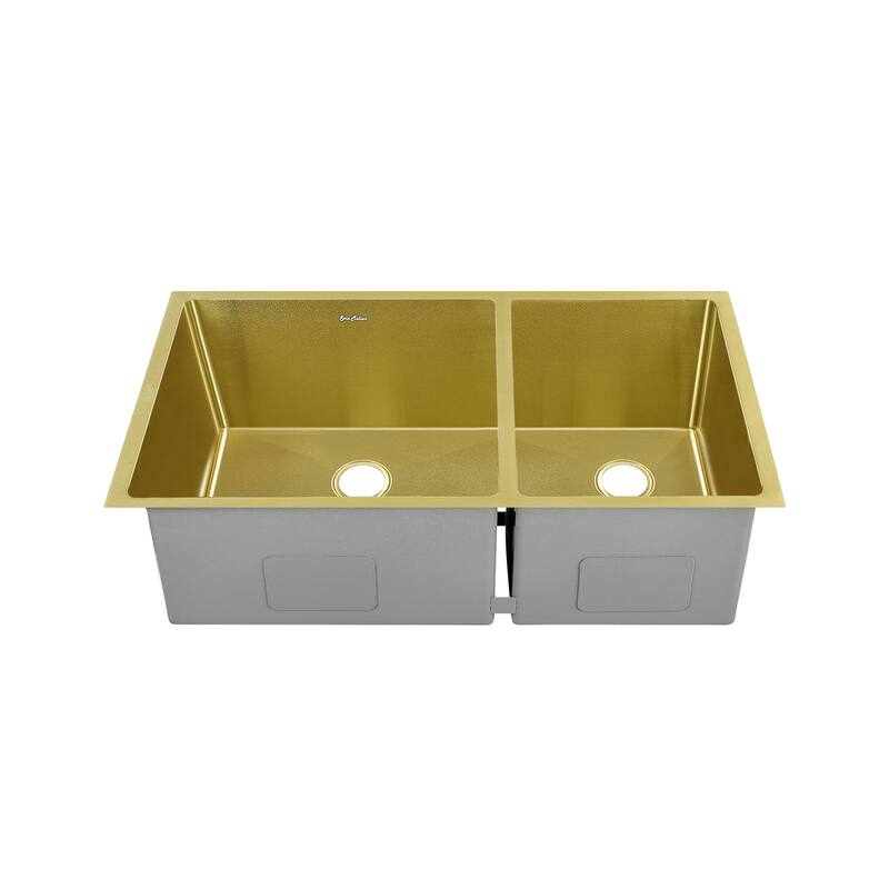 Swiss Madison Rivage 33" Undermount Double Basin Stainless Steel - Gold