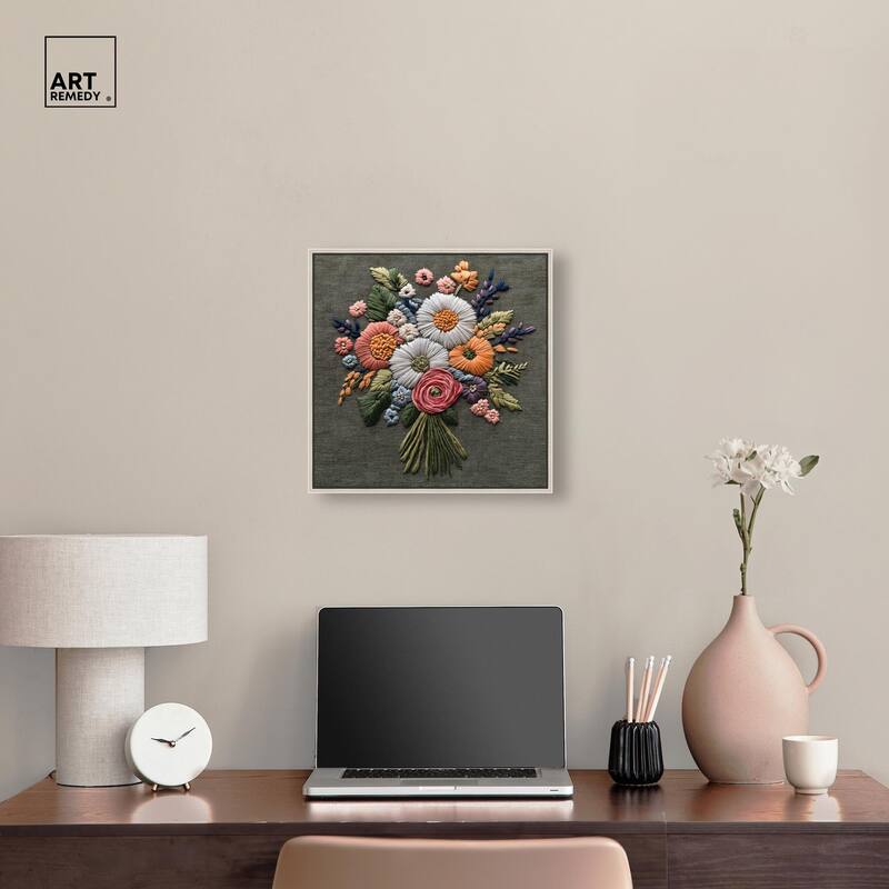 Stitched Bloom Bouquet II Canvas by Art Remedy