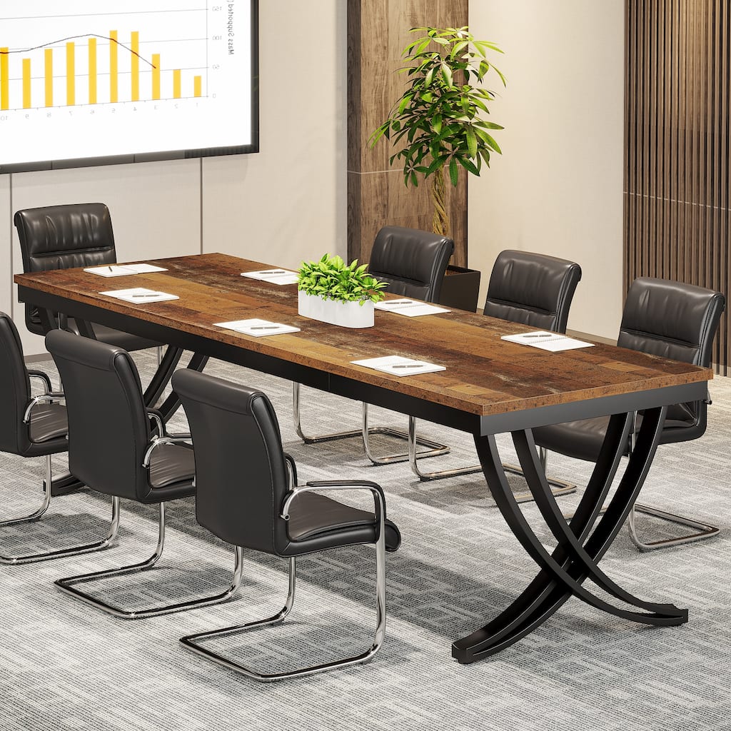 6.5FT Conference Table for 6-8 People , 78 inch Long Rectangular Seminar Table