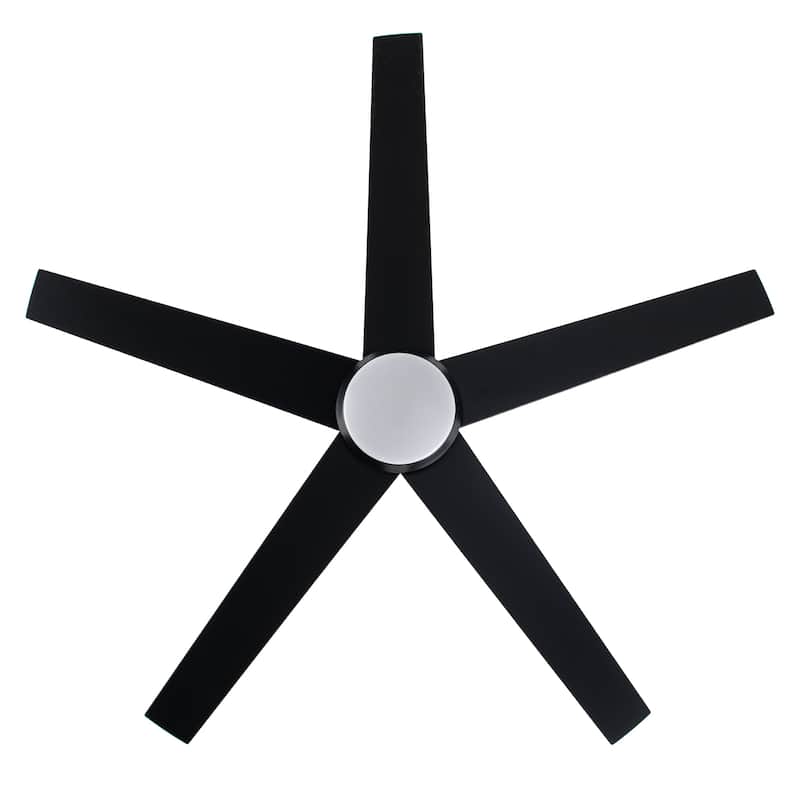 52-inch Modern Black Plywood Integrated LED Ceiling Fan with Light and Remote