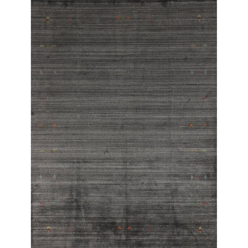 Hand Knotted Oriental 100% Wool Carpet Tribal Tribal Greys & Charcoal Gabbeh Area Rug - 10' 0'' X 8' 0''