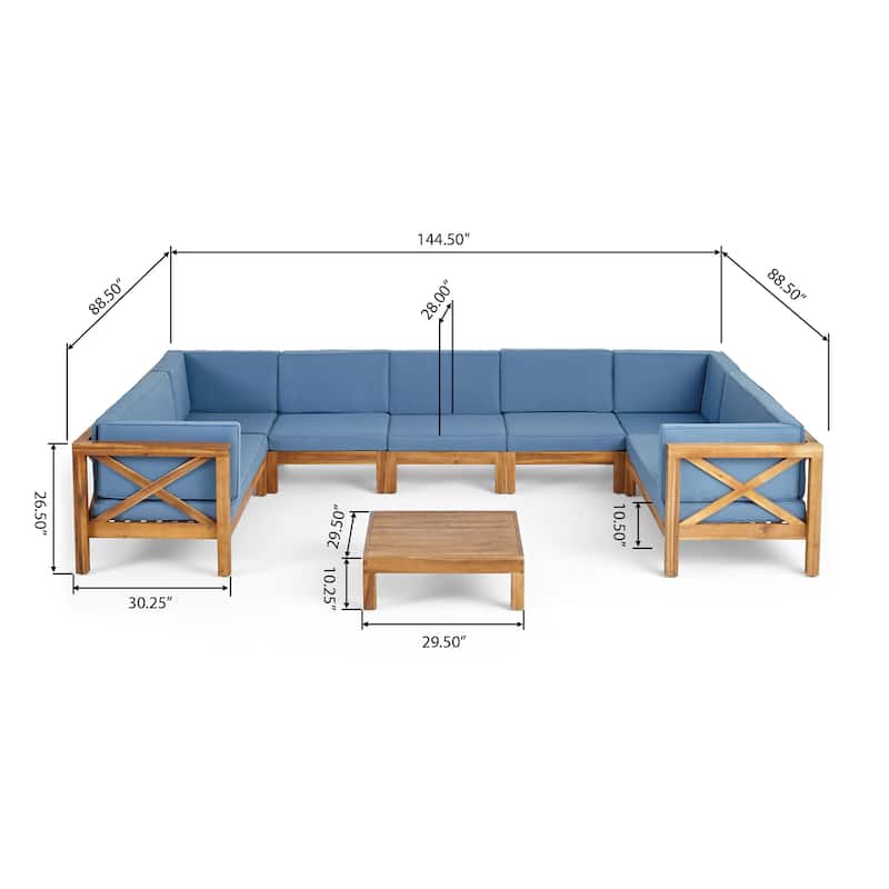 Brava Acacia Wood Sectional Sofa Set by Christopher Knight Home