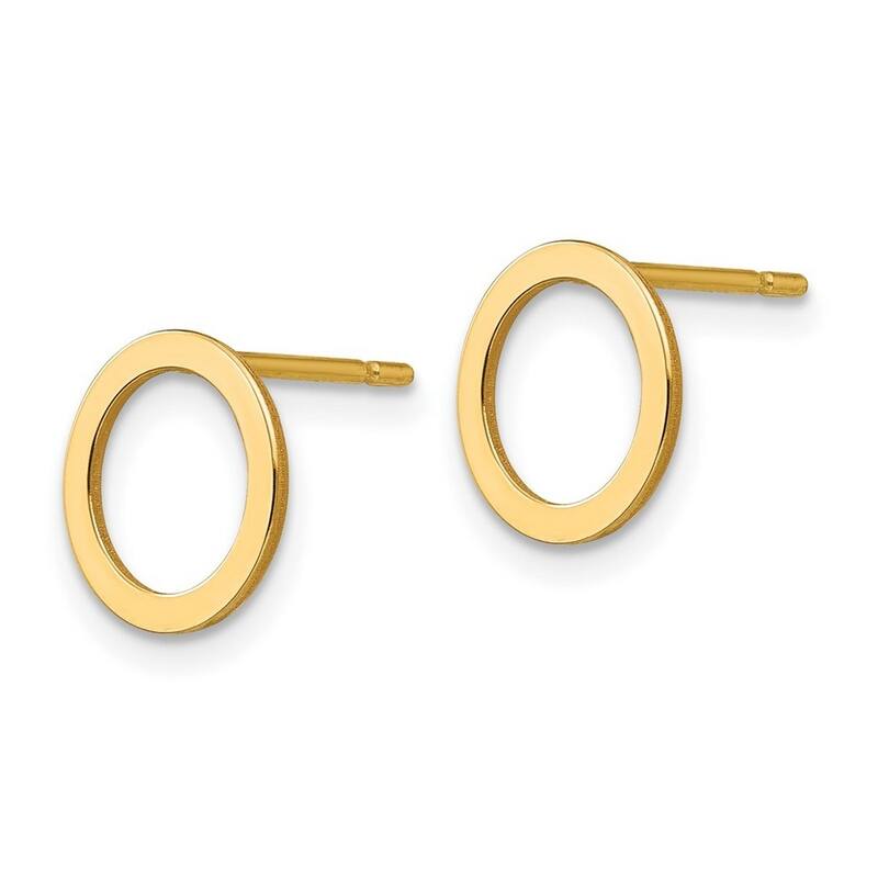 Curata 10k Yellow Gold 9x9mm Open Circle Post Earrings