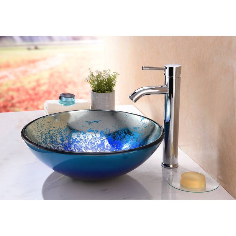 Chilasa Series Vessel Sink in Blue