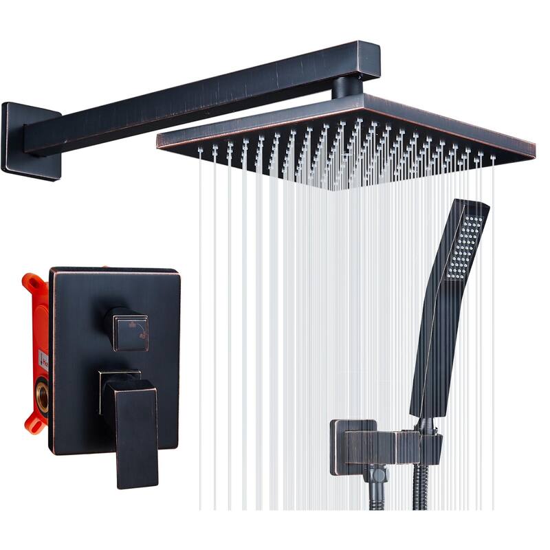 Shower Faucet System Combo Kit with Head in Bronze(Valve Included) - Bronze