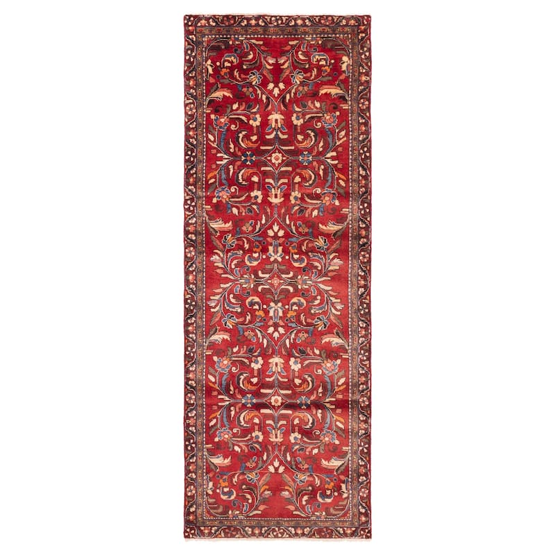 ECARPETGALLERY Hand-knotted Andelz Red Wool Rug - 3'5 x 10'2