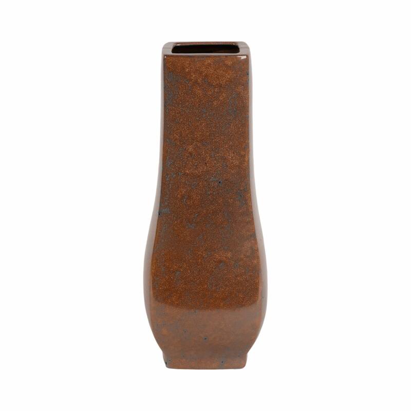 Decorative Vase - Brown/Red Ceramic Modern Flared