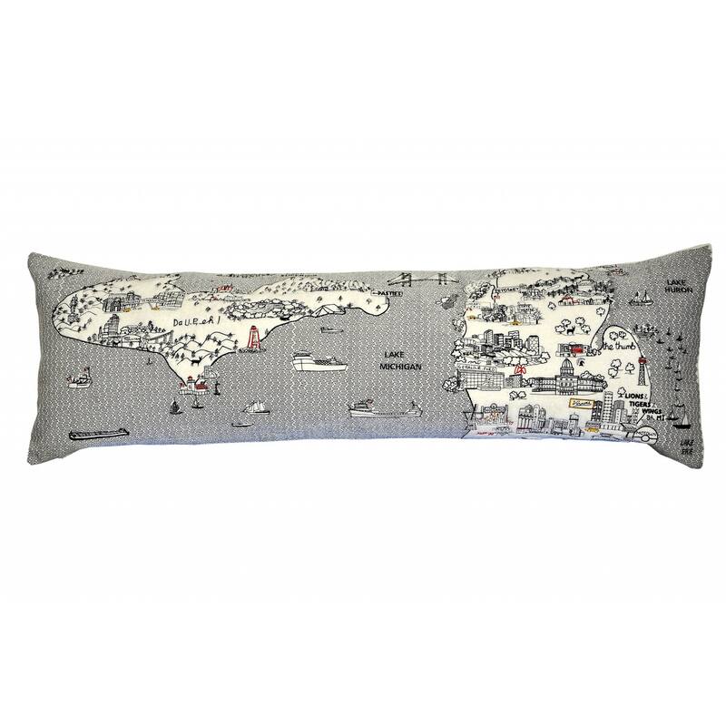 HomeRoots 46" White Michigan Daylight Skyline Lumbar Decorative Pillow