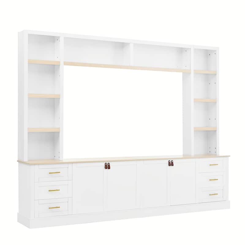 Entertainment Center Wall Unit with Bookshelves