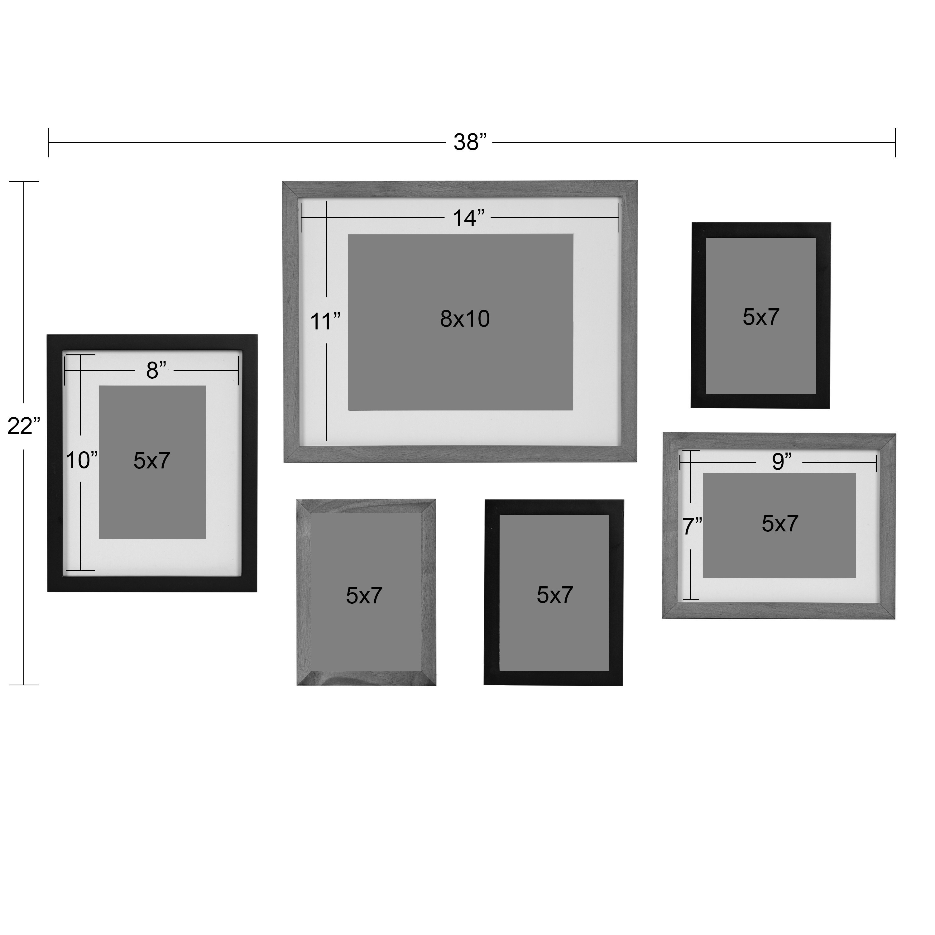 40 x 40 Gallery Wall Metal Frame (Set of 9)