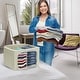 preview thumbnail 17 of 25, Foldable Storage Bag Breathable Bamboo Fabric Dustproof Organizer Box Charcoal - (2 Section - Beige)