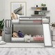 preview thumbnail 1 of 18, Twin over Twin Low Bunk Bed Frame with Convertible Slide and Stairway Gray - Twin