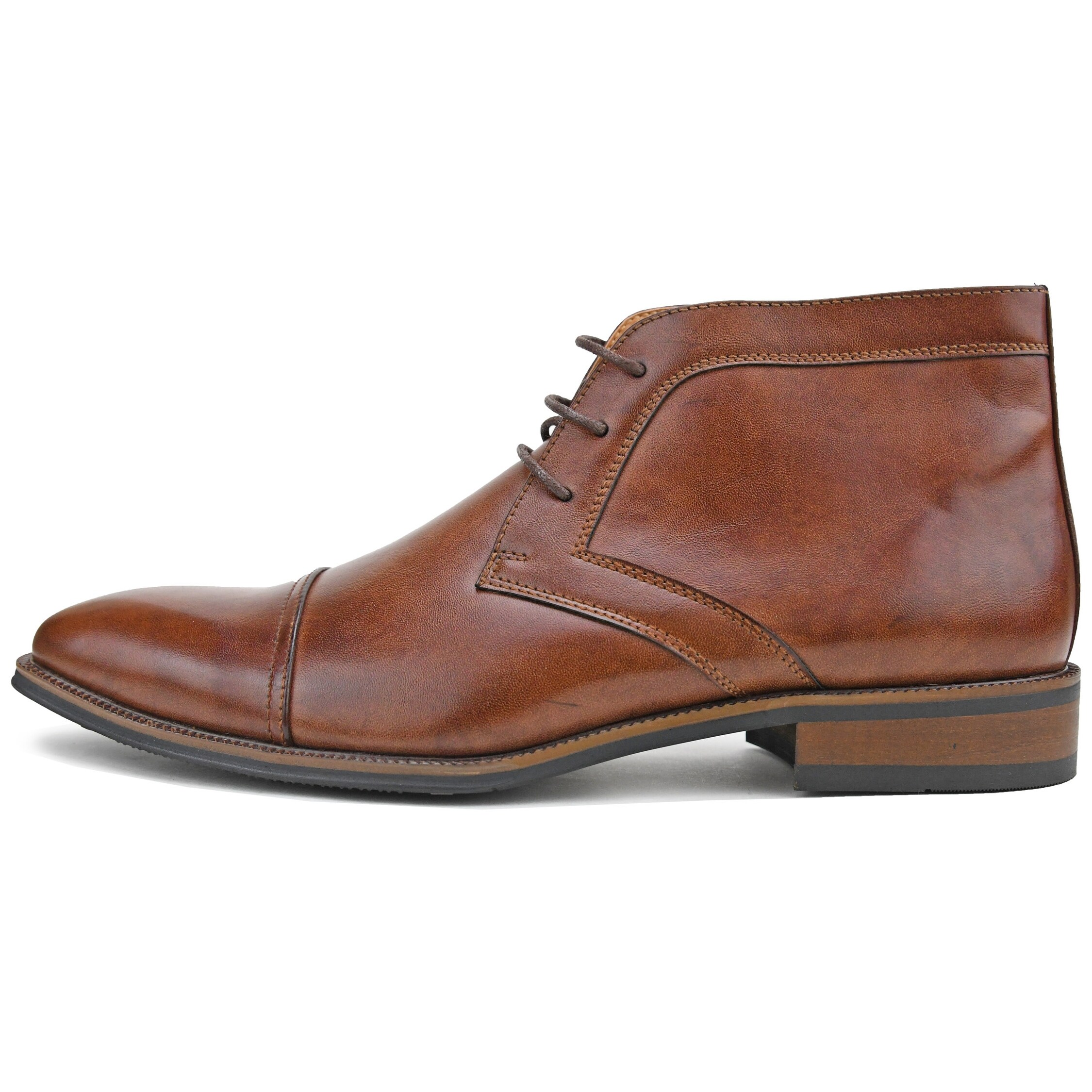 Shop Amali Men S Smooth Cap Toe Oxford Ankle Boots Overstock