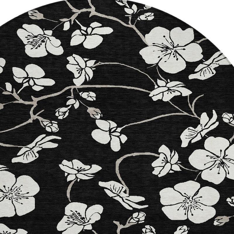HomeRoots Floral Transitional Rectangle Outdoor Rug