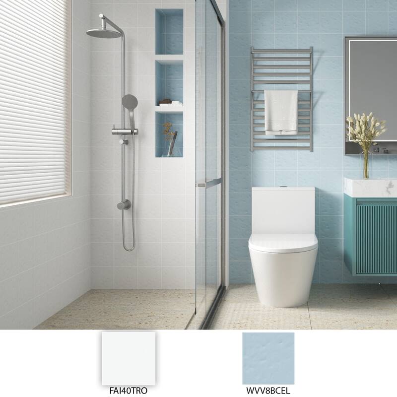 Merola Tile Berta Celeste 7-7/8" x 7-7/8" Ceramic Wall Tile