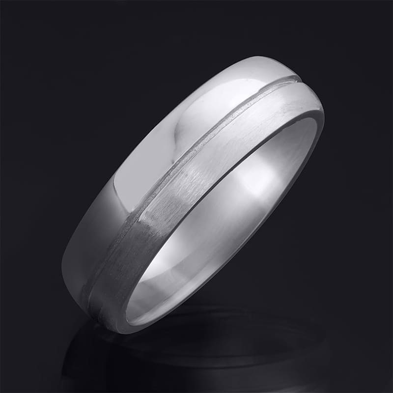 Men's Wedding Band Anniversary Ring Solid 925 Sterling Silver 6mm