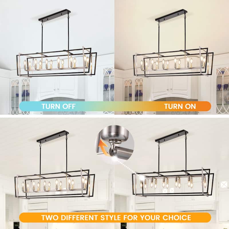 12 - Light Linear Candle Kitchen Island Pendant