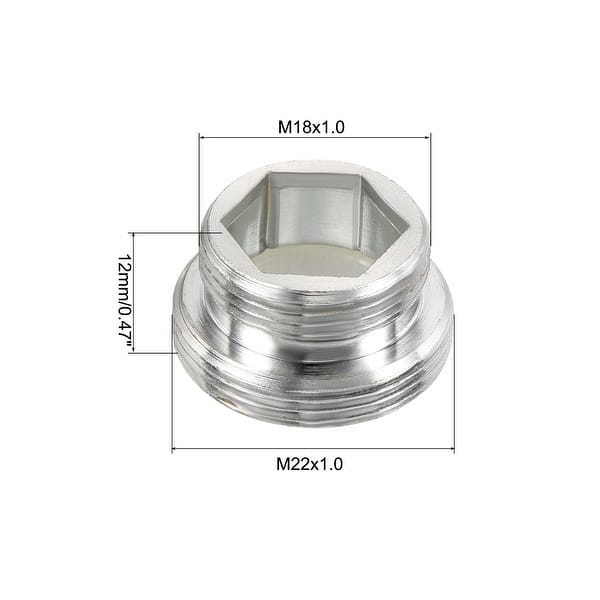 M22*1.0 Male to M18*1.0 Male Thread Chrome Faucet Aerator Adapter