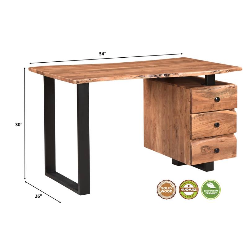 Sienna 2-piece Live Edge Solid Wood Desk Set