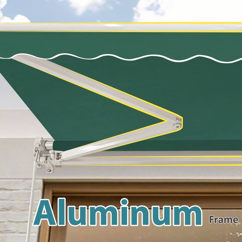 MCombo13x8Feet Manual Retractable Patio Door Window Awning Sunshade Shelter Outdoor Canopy