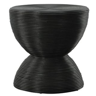 Uttermost Bongo Black Rattan Side Table - 22 W X 22 H X 22 D (in)