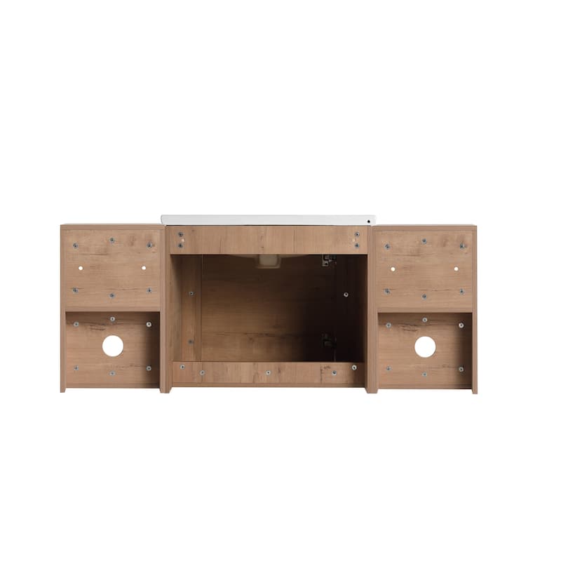 Malwee 24"/36"/48"/60" Floating Bathroom Vanity, Wall Mounted Bathroom Vanity with Ceramic Sink,Soft Close Door and Shelf