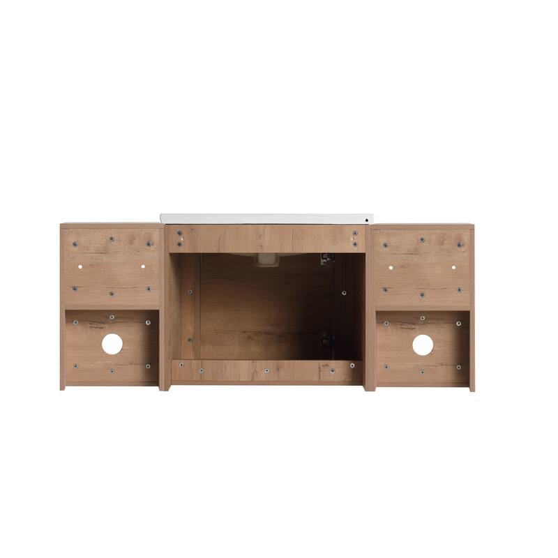 Malwee 28"/40"/52"/68" Floating Bathroom Vanity, Wall Mounted Bathroom Vanity with Ceramic Sink,Soft Close Door and Shelf