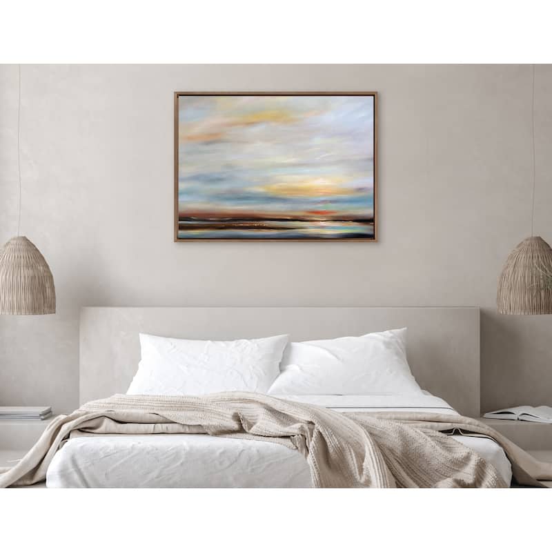Kate and Laurel Sylvie Carolina Sunset Framed Canvas by Mary Sparrow