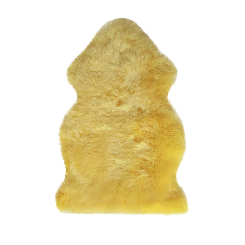 Natural Home Decor Milan Sheepskin Double Rug | 1-Piece - 2' x 3' - Canary