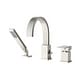preview thumbnail 5 of 20, PROOX Deck Mount 3 Hole Roman Tub Faucet with Hand Shower Brushed Nickel