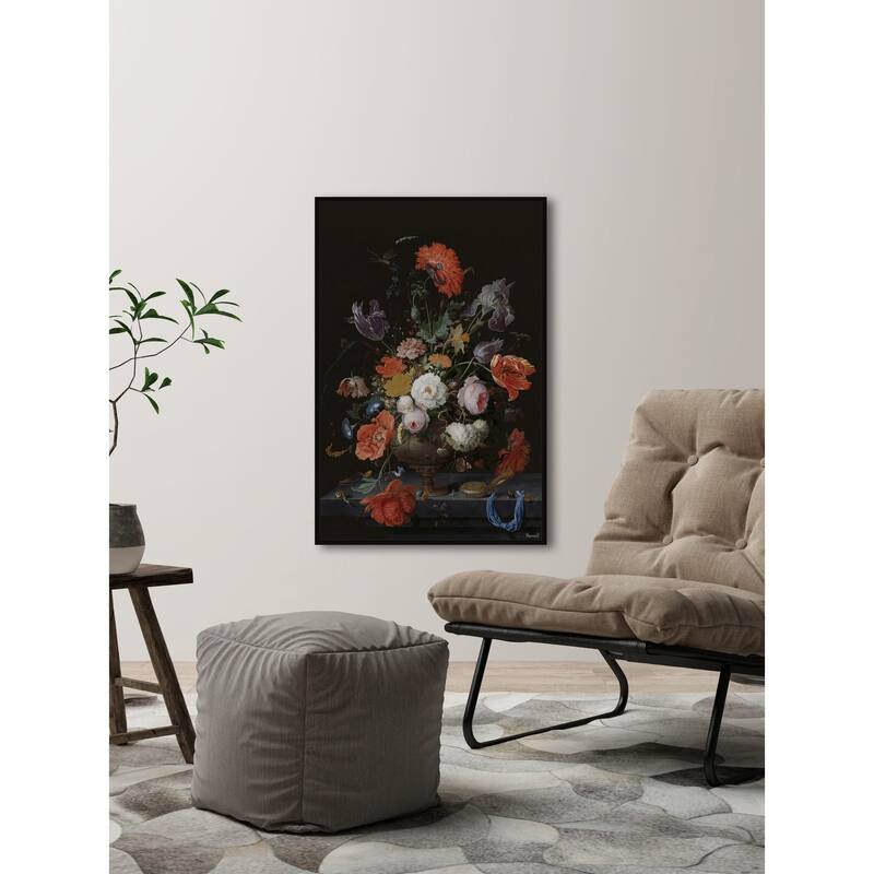 Assorted Bouquet Floater Framed Print on Canvas